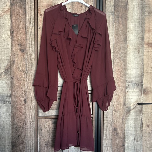 Wine colour chiffon - wine, frill