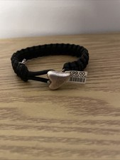 story kranz ziegler Silver Collection 0.02 Diamond Heart  Cord Bracelet 