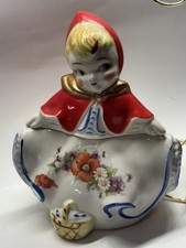 Original Vintage HULL Little Red Riding Hood Cracker Biscuit Cookie Jar & Lid