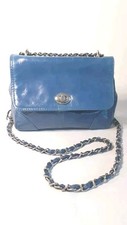 Clarks Electric Cobalt  Blue Leather Chain Strap Shoulder Bag Handbag 