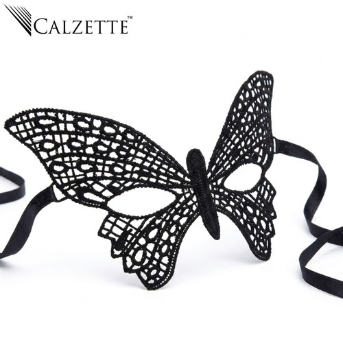 Masquerade black eye mask - black, lace