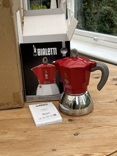 Bialetti Moka Induction 6-Cup Stovetop Espresso Maker, Aluminum, Red