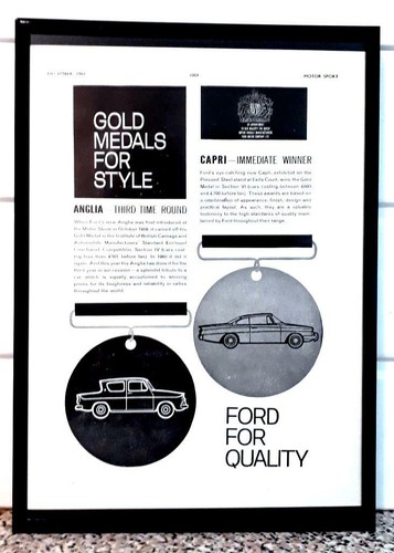 Framed original classic car - car, ad