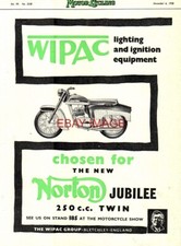 Original 1958 Advert NORTON 250cc 'Jubilee' Twin Motorcycle WIPAC Print Ad 731E