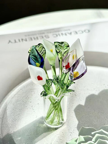 Handcrafted glass calla - glass,