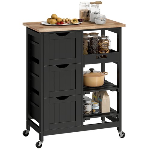 Homcom rolling kitchen island - rolling,