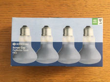 60 WATT SPOT LIGHT BULBS R63 (X4) (E27) INCANDESCENT, OLD TYPE, DIMMABLE
