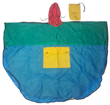 Mary Quant Vintage 1980's Multi Coloured Adult Rain Poncho/Cape & Bag VGC
