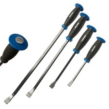 Strike Through Cap Pry Bar Set 4 Piece Heavy Duty Soft Grip Handle Prying Bars