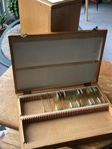 Vintage microscope wooden box - vintage,