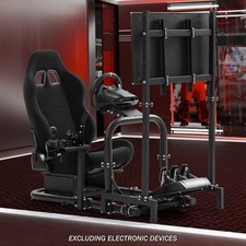 Supllueer Racing Simulator Cockpit Stand with Seat & TV Stand Fits Logitech G29