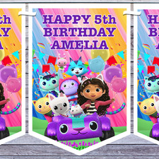GABBY'S DOLLHOUSE PARTY BUNTING personalised AGE NAME