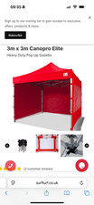 gazebo 3 x 3 heavy duty surf and turf red used once in sunny conditions 