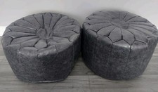 2x Moroccan Style Black Faux Leather Pouffe Beanbag Footstool - Dunelm!!!