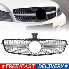 Grill Amg Silver Chrome Diamond 2008-2014 For Mercedes C-class W204 S204 C204 