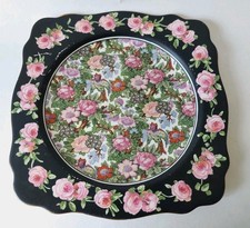 Crown ducal ware Roseland chinz plate crown ducal plate vintage rose plate squar