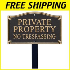Large Bold Letters Metal Plaque - Private Property Yard Sign