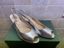 HB Wedding Ladies Silver Italia Vera Pelle Sling  peep toe Shoes UK 6.  39 
