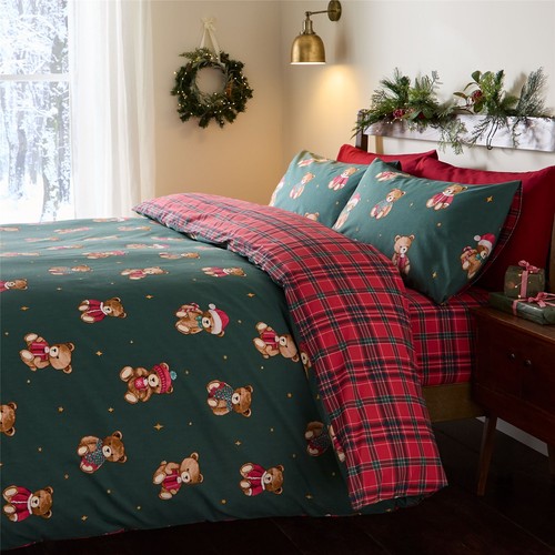Christmas tartan teddy bear - christmas,