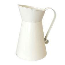 Rustic White Watering Milk Vase with Handle Coffee Pot Shaped Flower Pot Vin