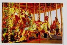 Postcard Fairground Carousel Horses (Unposted) FREE UK DELIVERY !