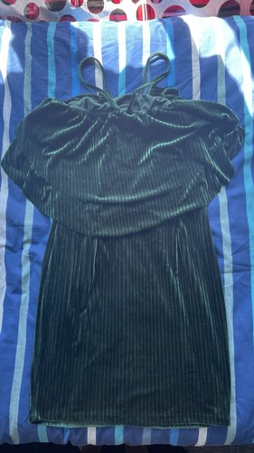 Dark green velvet - dress, with