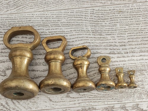 Vintage brass bell weights set - brass,