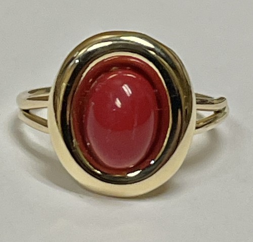 Vintage 60s red coral ring - 60s,