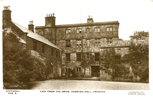 1934 postcard overton hall - overton,