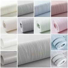 Heavy Duty Non-Woven Paste the Wall Wallpaper Thick Plain Stripe Textured Wall