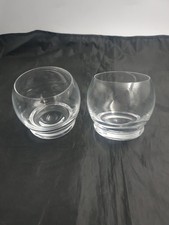 Clear Glass Rockers Rocking Wobbly Whisky Whiskey Glasses Dome Uneven Base Pair