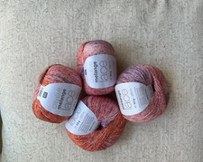 4x 50g Rico Melange Lace Yarn 95% cotton mix 003 same dye lot knit crochet