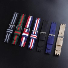 For Swatch Nylon Canvas Watch Band Strap High Quality Sport Wristband 17/19/20mm