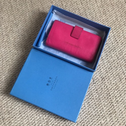 Smythson pink leather wallet - smythson,