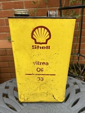 Vintage Shell Vitrea Oil 33 Can ~ 1 Gallon Rare Empty ~ Petroliana Automobilia