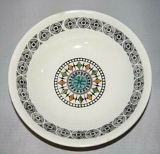 Vintage Kathie Winkle Broadhurst Roulette 9" Serving Bowl Mid Century Modern 