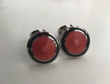 *****A Beautiful pair of “Thomas PINK”  Pink and Black Enamel Cufflinks*****