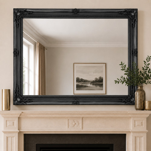 Ornate wall mirror hardwood - wall,