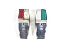 1960s Hella Chrome Boat Navigation Lights Red Green Made in Germany TV Prop Naut