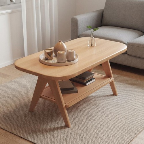 Wood coffee table with - with, drawers