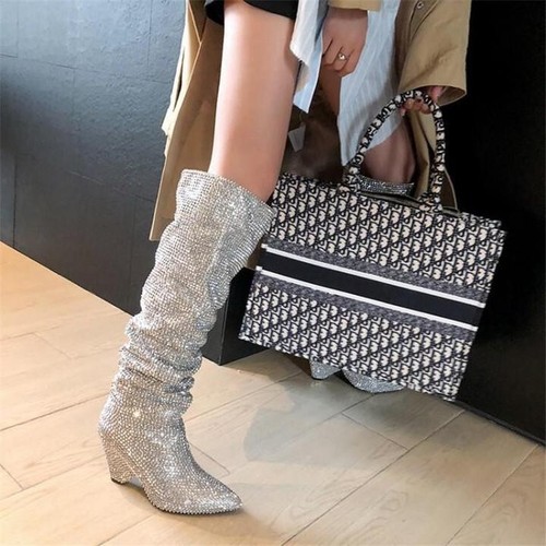 Rhinstone high boots sparkly