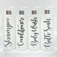 Mrs Hinch Personalised Bathroom 500ml White Lotion Pump Bottles Shampoo Set