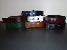 FIX YOUR OWN BUCKLE  LEATHER PRESS-STUD STRAPS S TO XXL AVAILABLE IN 8 COLOURS