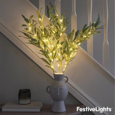 3 x 65cm Battery LED Lit Olive