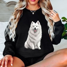 Samoyed Dog Lover Animals Womens Sweatshirt Fluffy Puppy Jumper Graphic