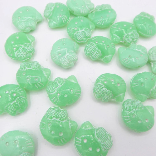 Czech hello kitty glass - glass, beads