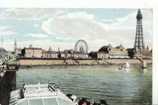 Lancashire Postcard - Showing Blackpool Tower and Big Wheel - Ref 13651A