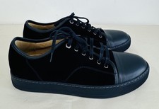 Lanvin Navy Suede Leather Low