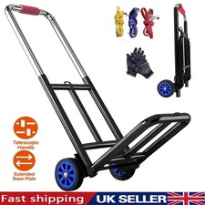 Heavy Duty Folding Lightweight Hand Sack Trolley Cart Wheel Truck Barrow UK