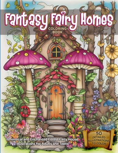 Fantasy fairy homes - fantasy, coloring